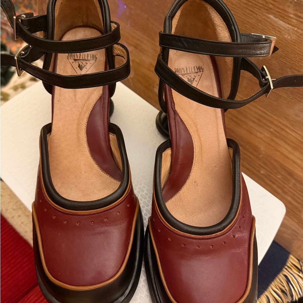 John Fluevog Double Ankle-Strap Mini Qtee Pumps